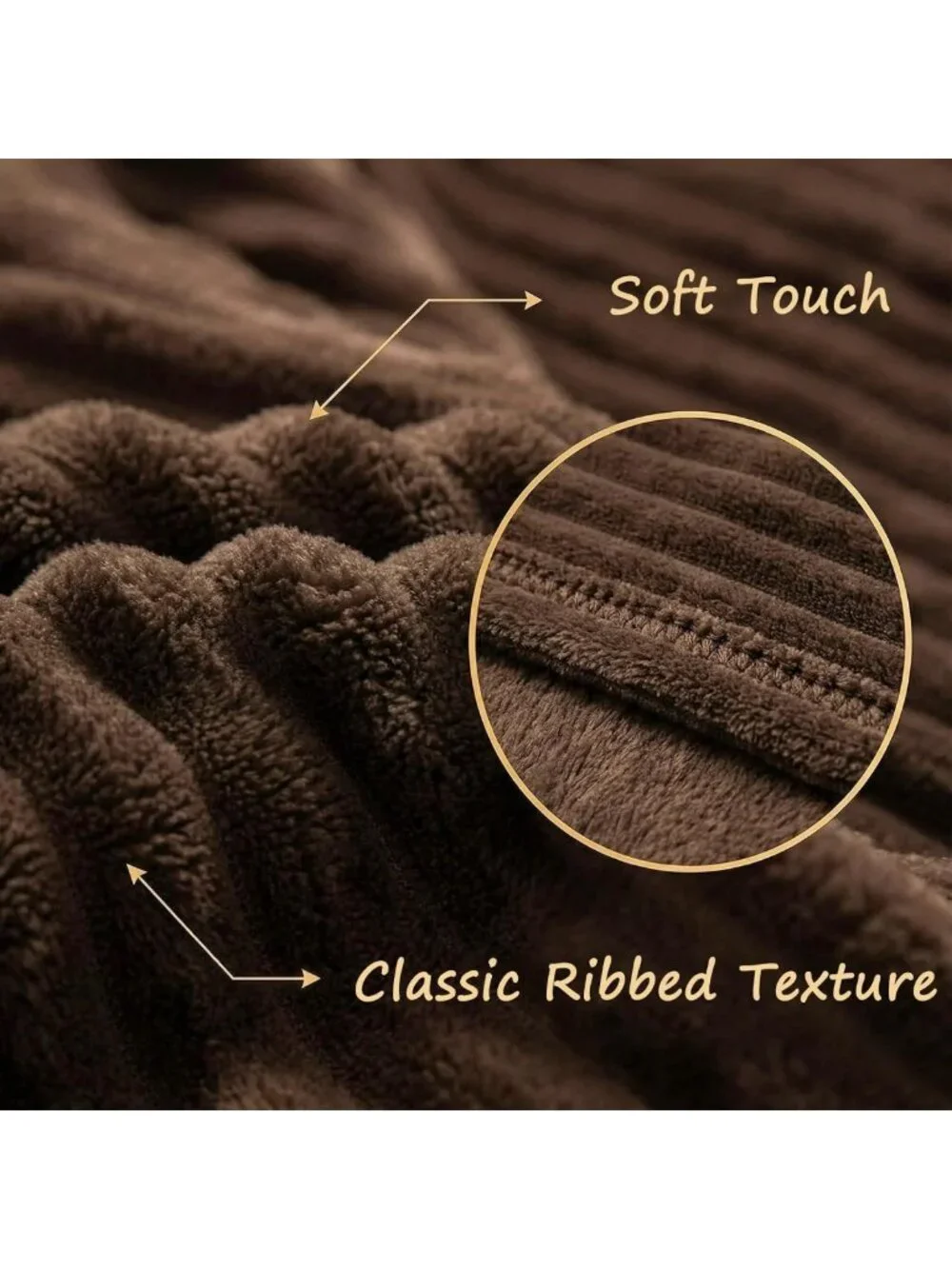 Cozy Brown Stripe Flannel Fleece Throw Blanket - Soft, Warm Microfiber for Couch